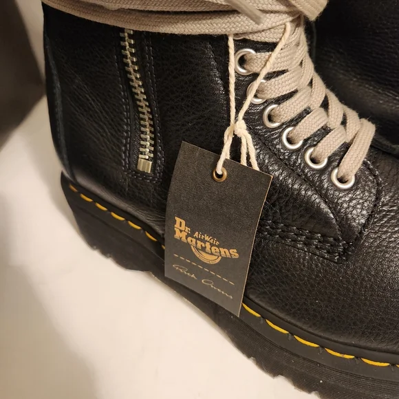 Rick Owens x Dr Martens Quad Sole leather boots size 10.5 BNWOB - Picture 7 of 15